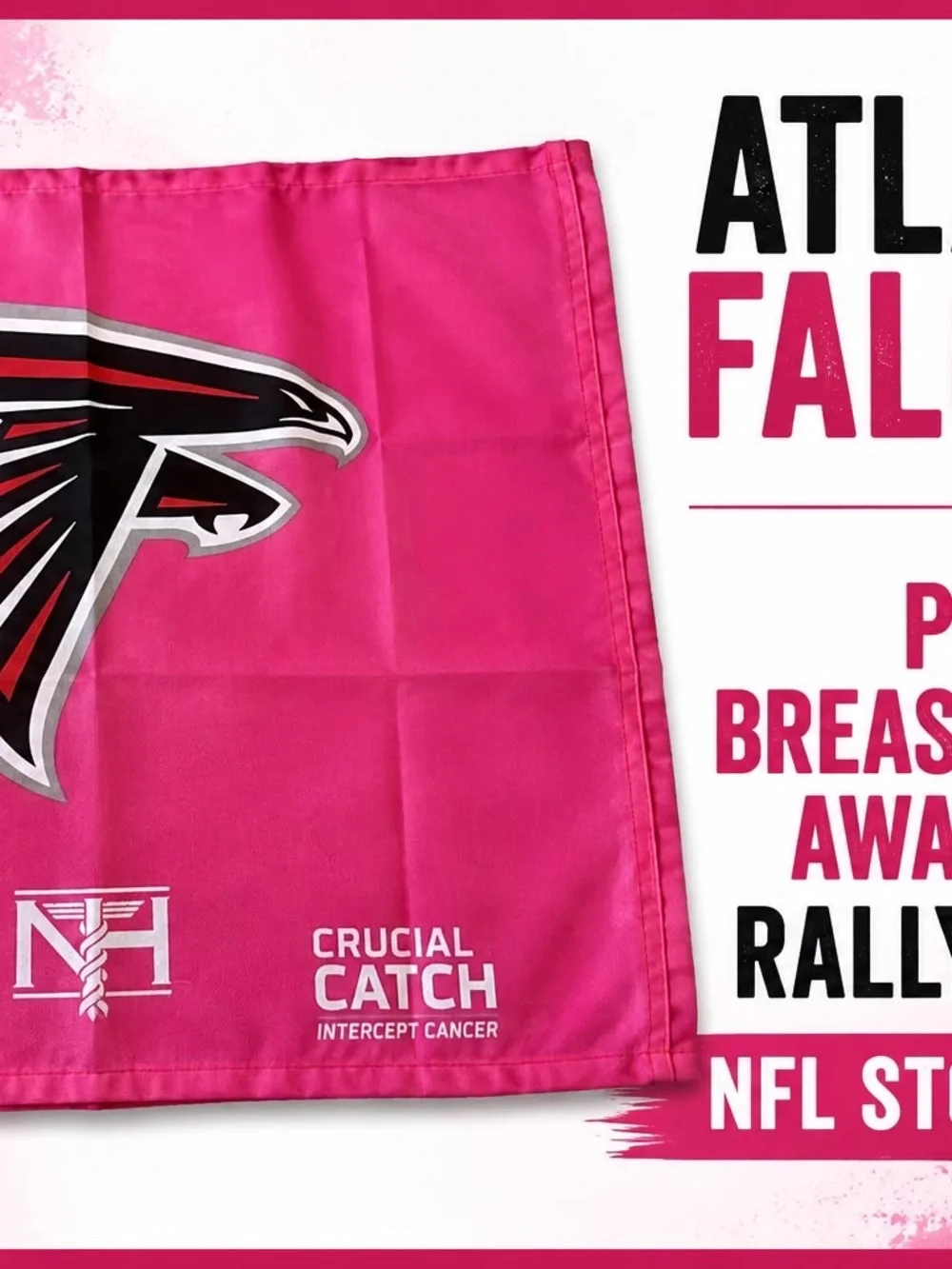 Atlanta Falcons Pink Breast Cancer Awareness Rally Towel NFL Stock #B45